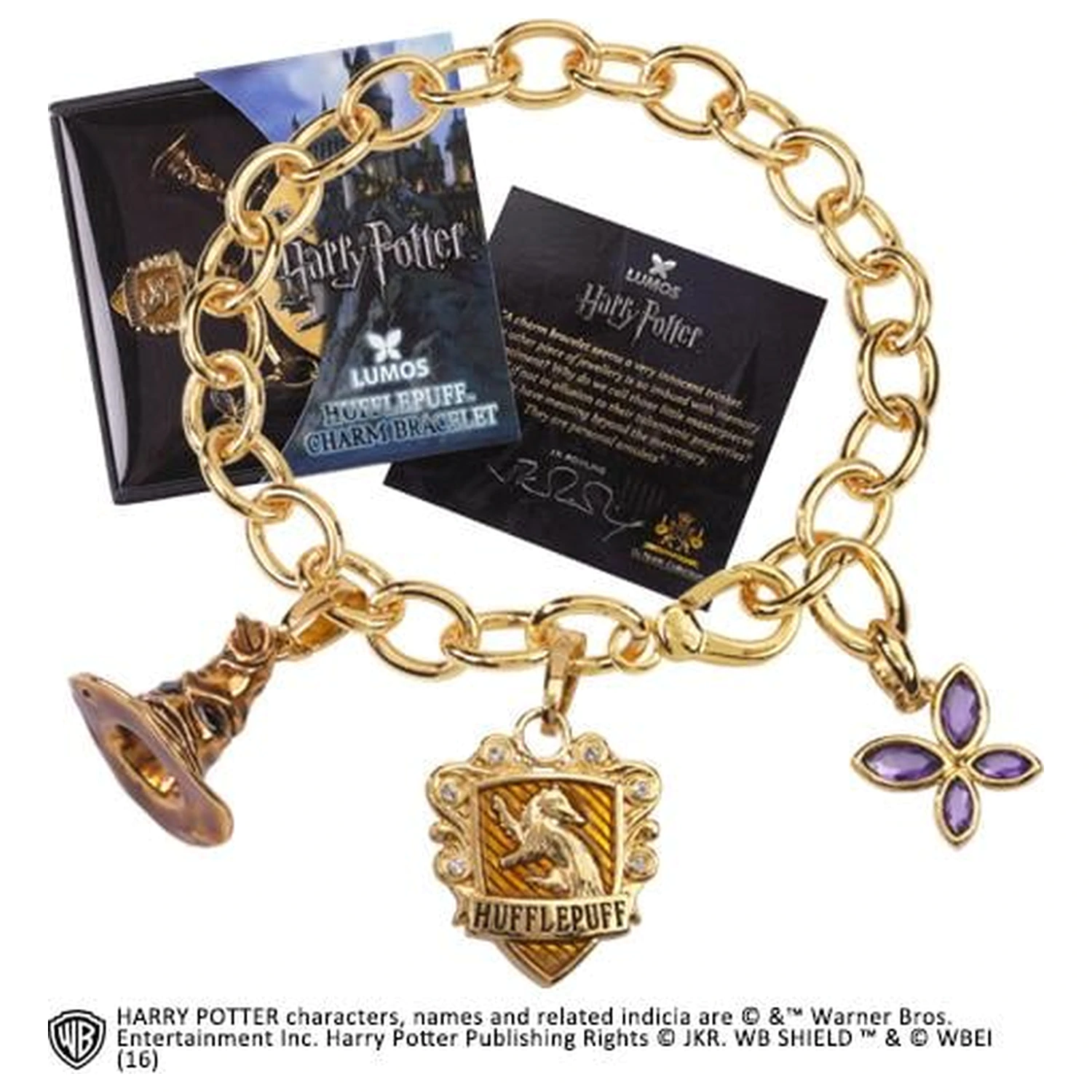 Harry Potter Náramok s príveskami Lumos Hufflepuff produktová fotografia