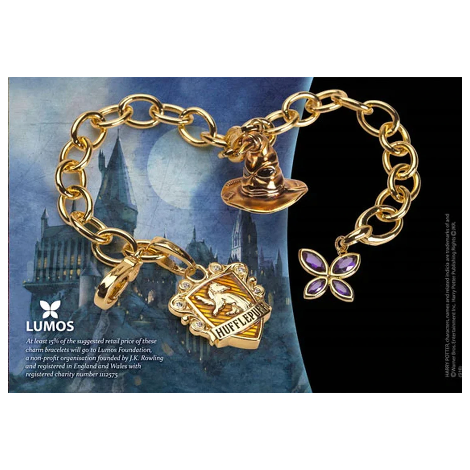 Harry Potter Náramok s príveskami Lumos Hufflepuff produktová fotografia