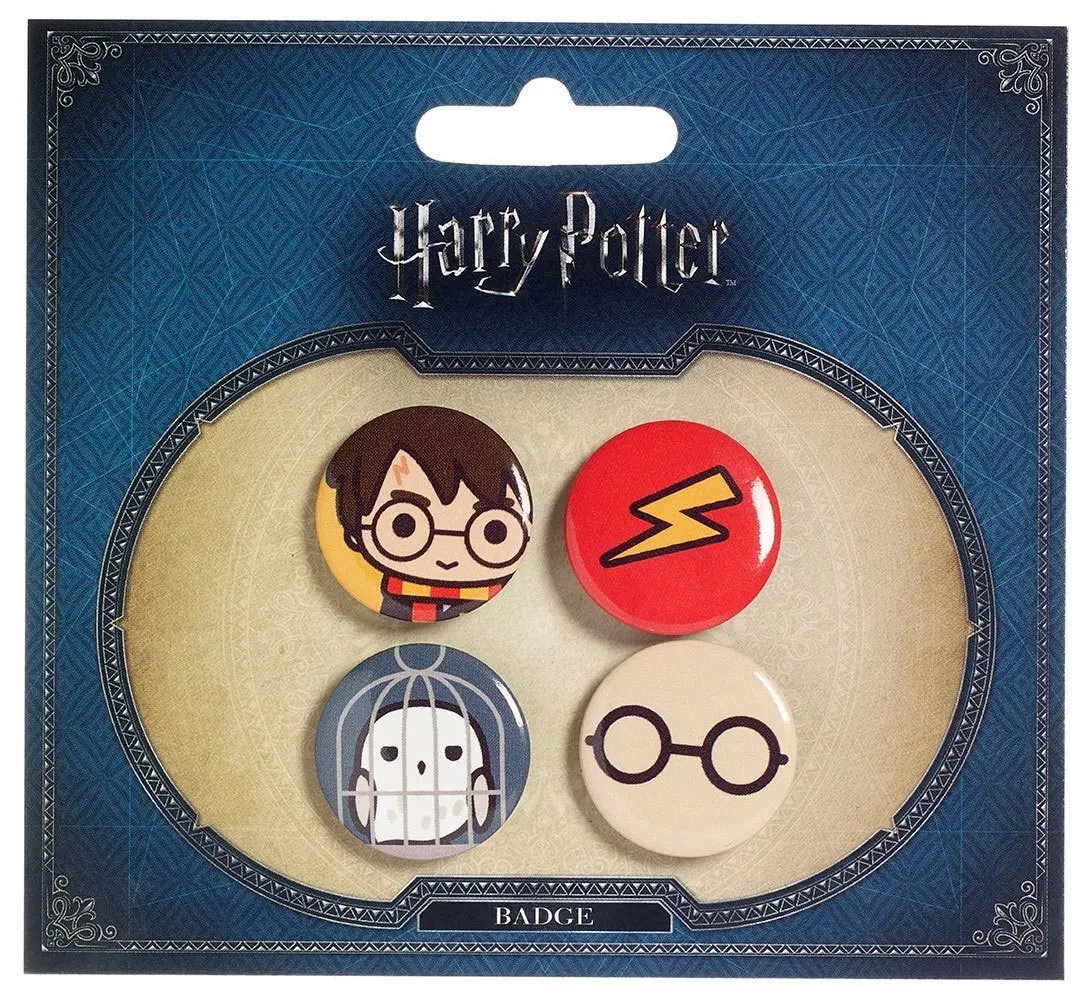 Harry Potter Cutie Button Badge 4-pack Harry Potter & Hedwig termékfotó