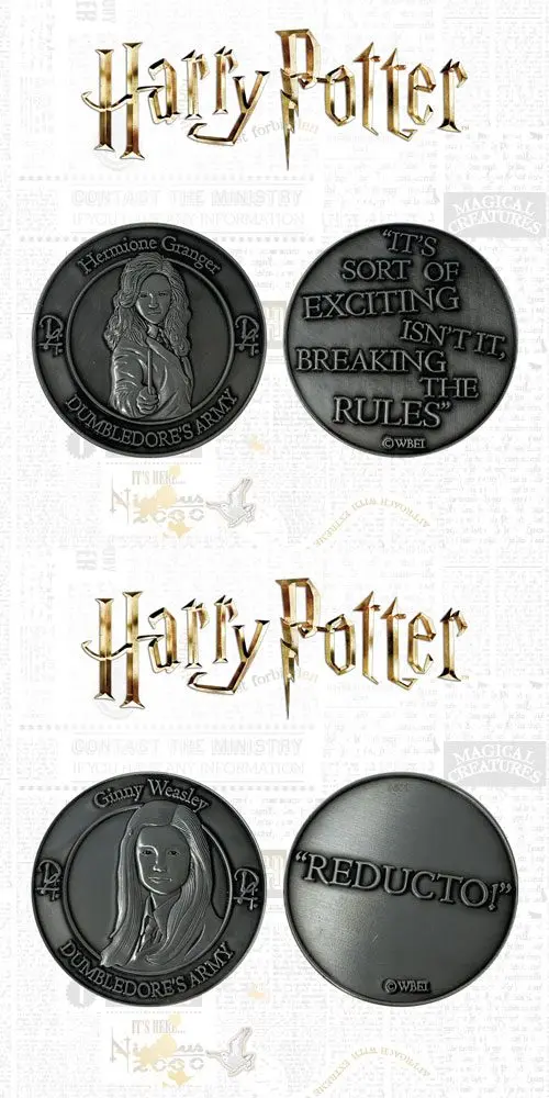Harry Potter zberateľské mince 2-balenie Dumbledore's Army: Hermione & Ginny Limited Edition produktová fotografia