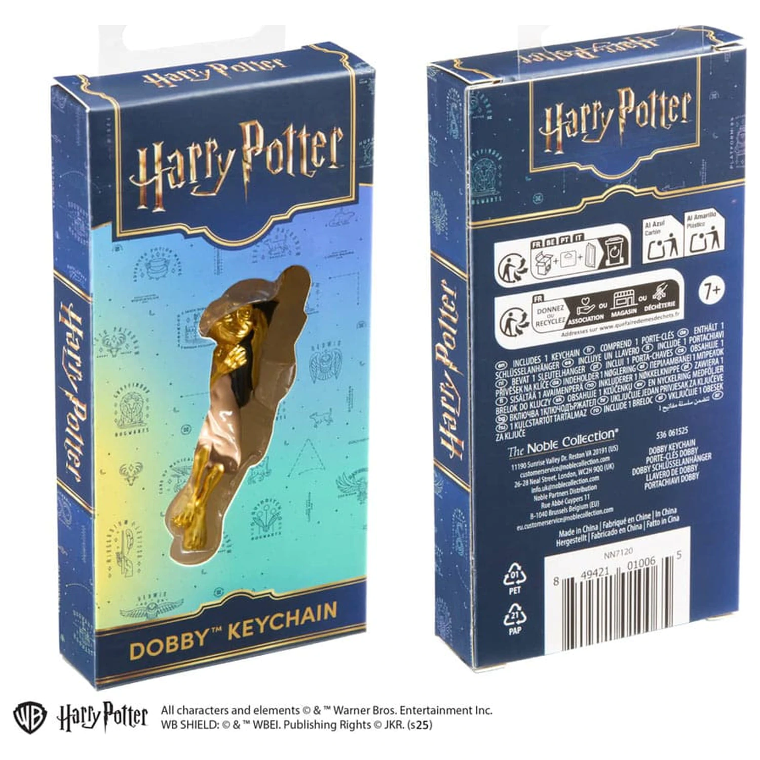 Harry Potter kovová kľúčenka Dobby zlatá 11 cm produktová fotografia