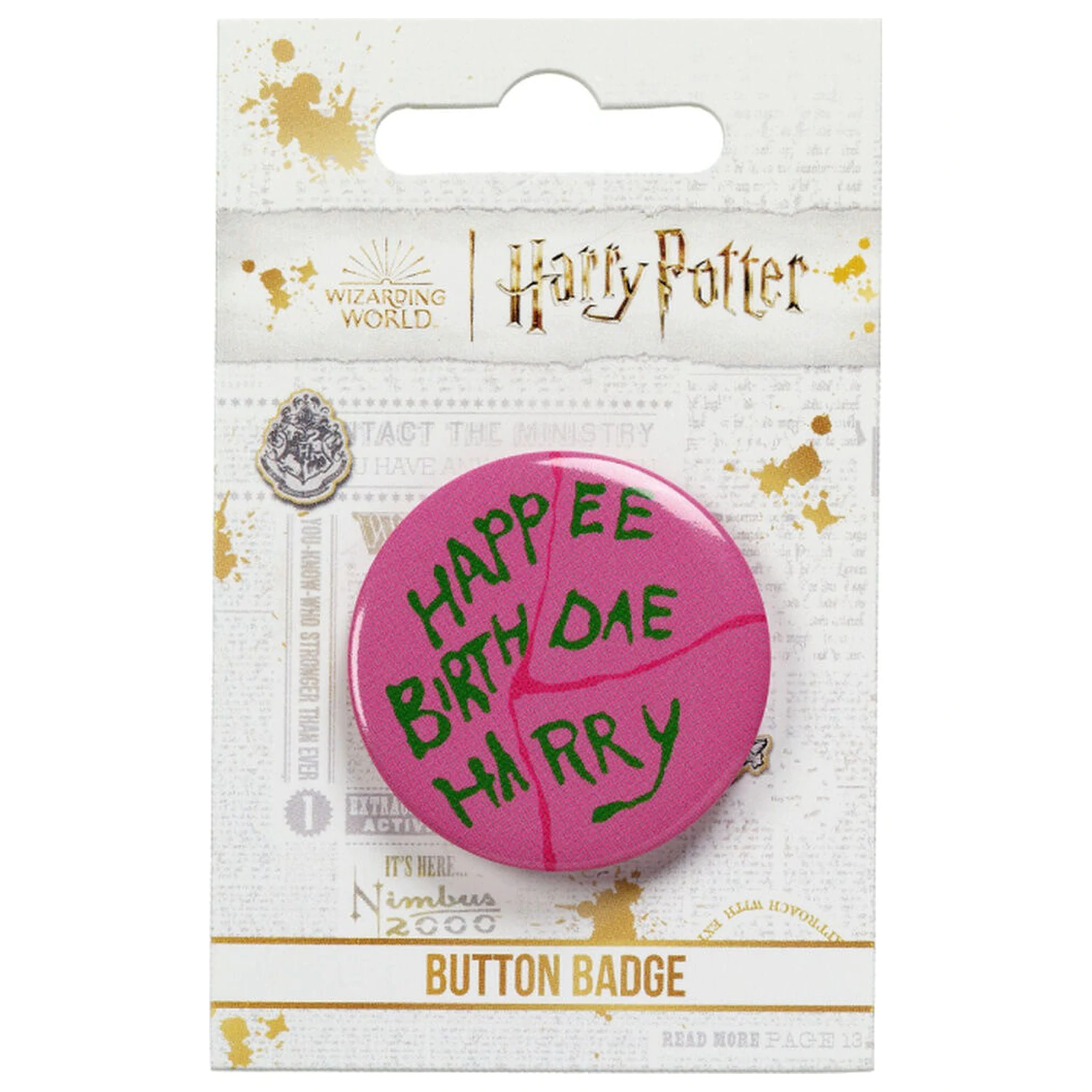 Harry Potter Happee Birthdae Cake odznak s gombíkom produktová fotografia