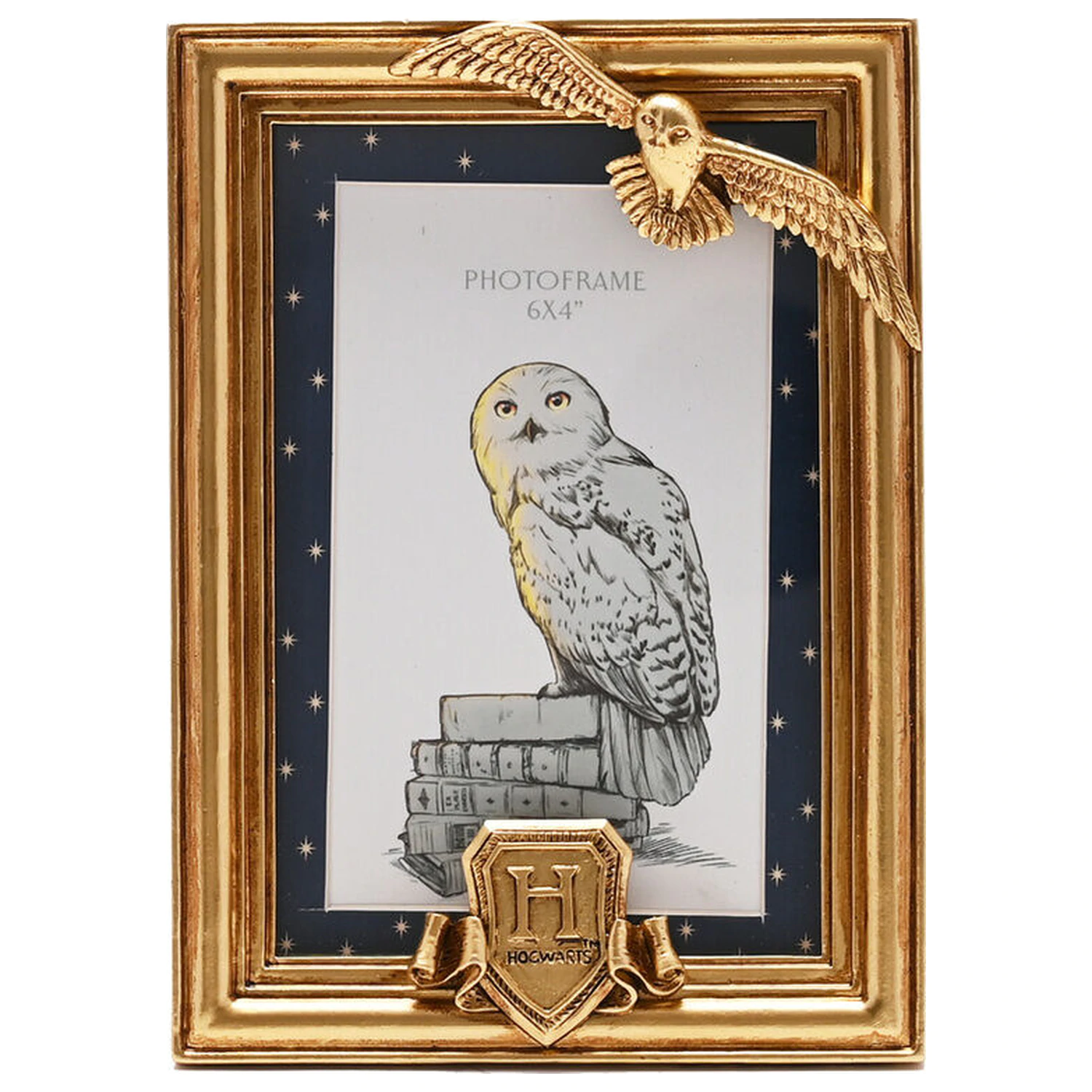 Harry Potter Hedwig zlatý fotorámik produktová fotografia