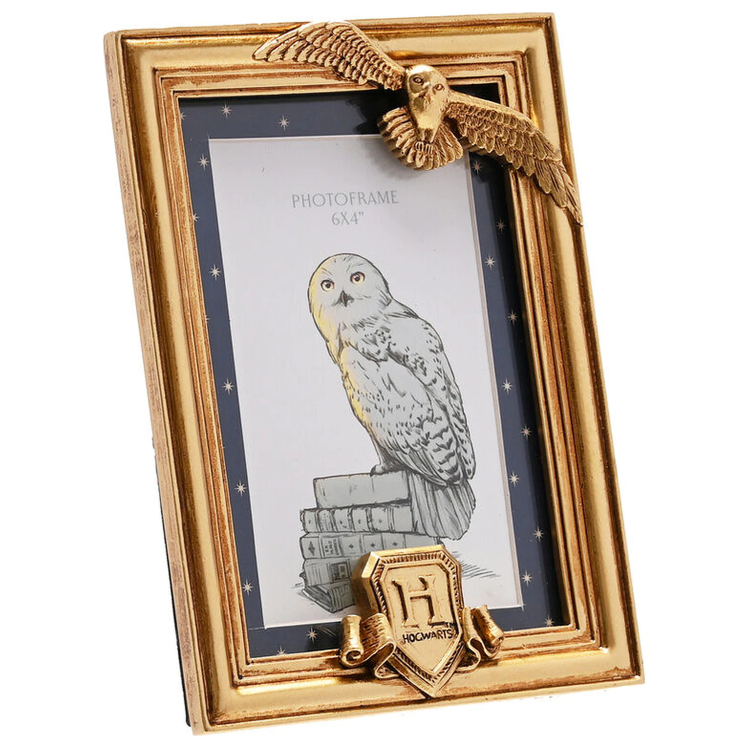 Harry Potter Hedwig zlatý fotorámik produktová fotografia