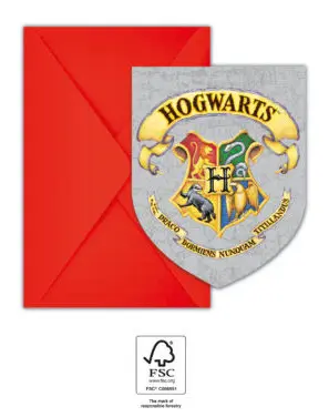 Harry Potter Hogwarts Houses Party Invitation 6 ks FSC produktová fotografia