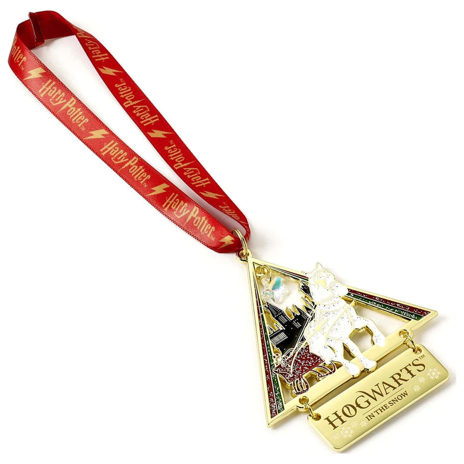 Harry Potter ozdoba na stromček Rokfort v snehu (zlatý odtieň) produktová fotografia