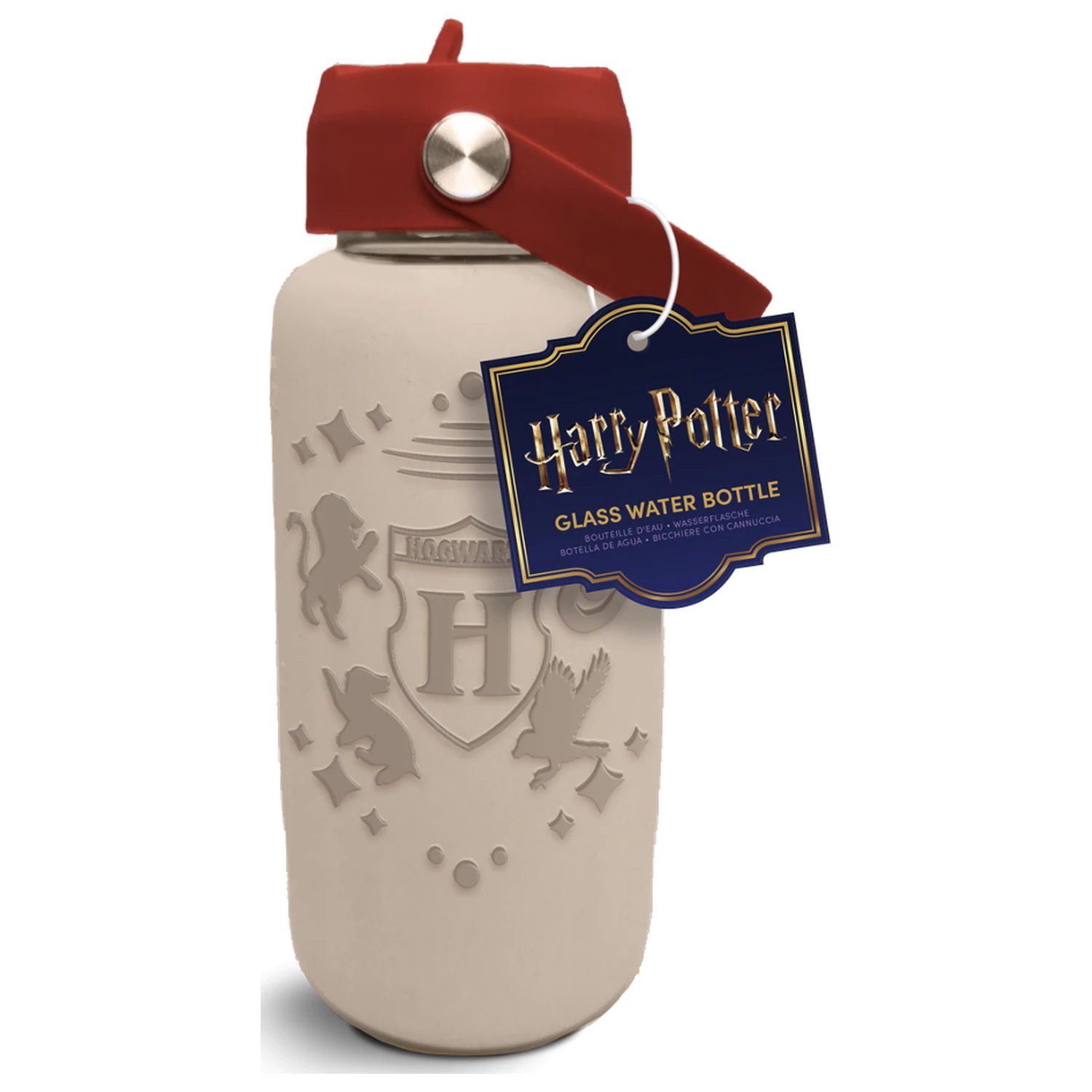 Harry Potter Hogwarts sklenená fľaša na vodu so silikónovým obalom 800ml produktová fotografia