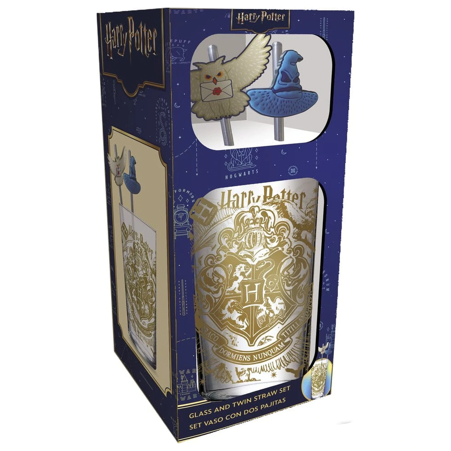 Harry Potter Sklenený pohár so slamkami Magic & Mayhem 485 ml produktová fotografia