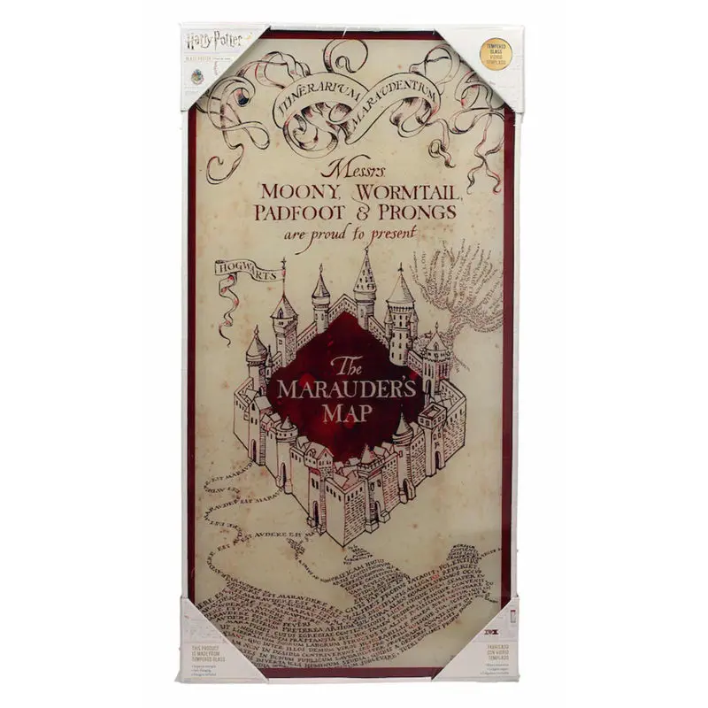 Harry Potter Map Marauder sklenený plagát produktová fotografia