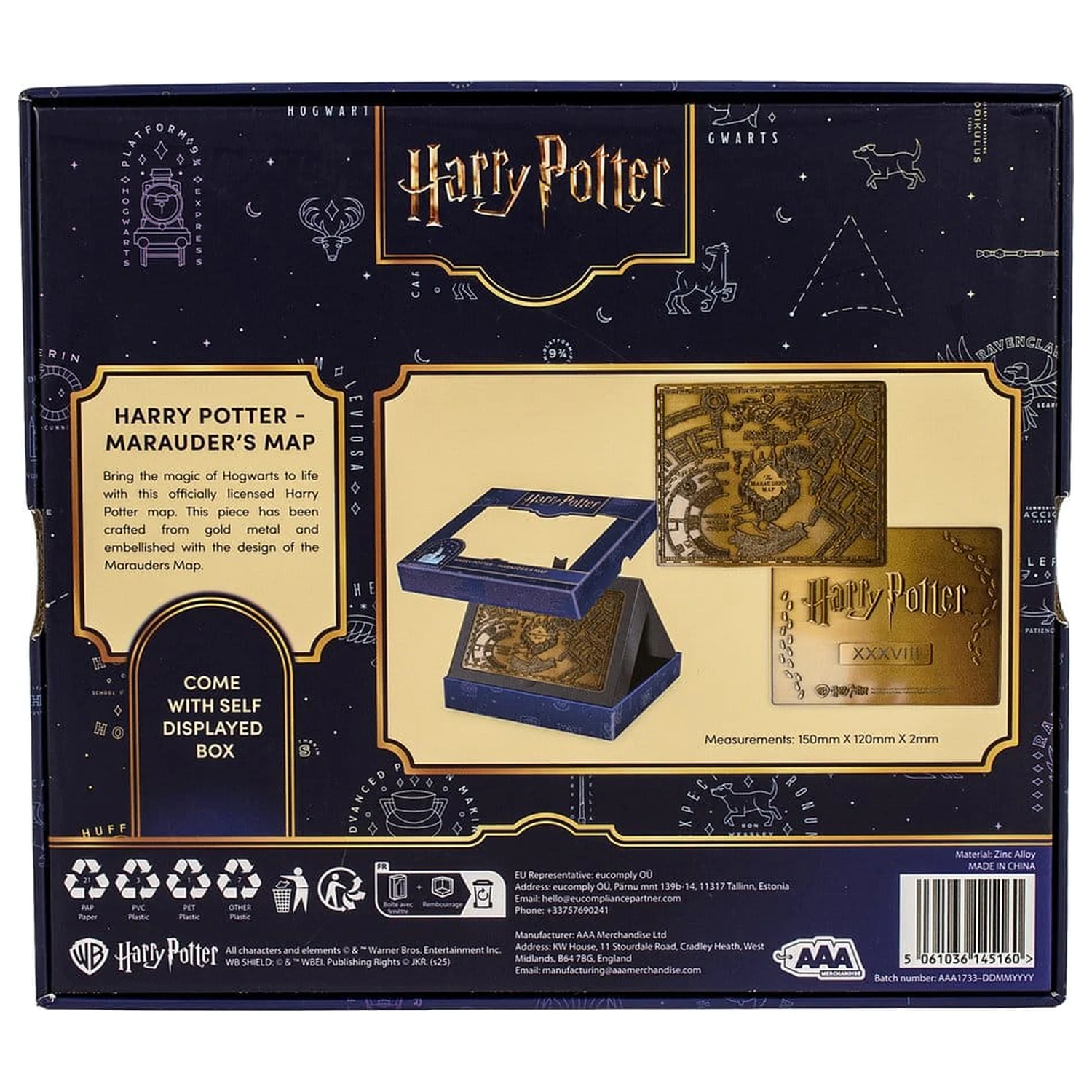 Harry Potter replika Marauder's Map kovová mapa 15 cm produktová fotografia