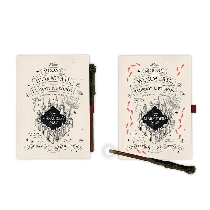 Harry Potter Marauders Map A5 prémiový zápisník + wand pero produktová fotografia