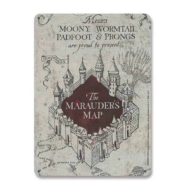 Harry Potter plechová tabuľka Mapa zloduchov - 15 x 21 cm termékfotó