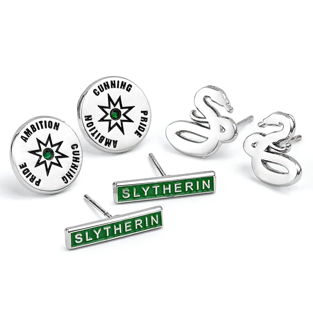 Harry Potter náušnice 3-Pack Slytherin (Silver plated) produktová fotografia