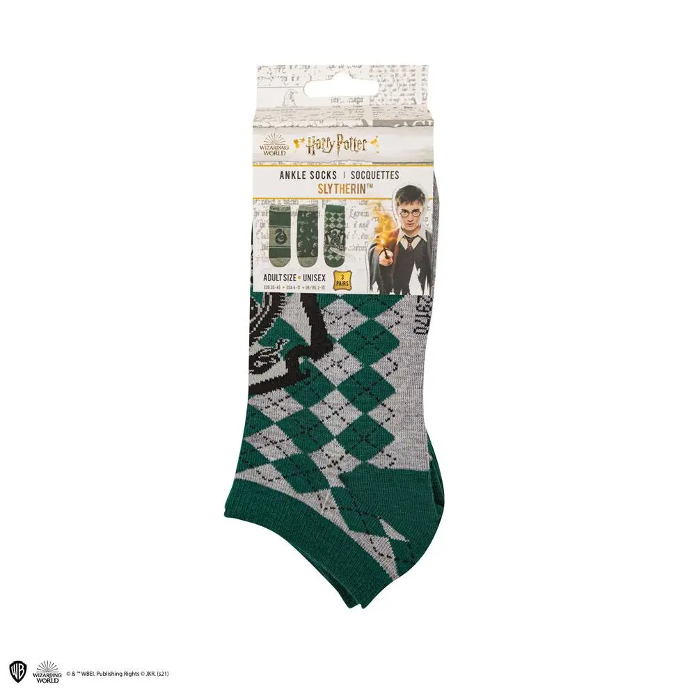 Harry Potter ponožky do členku 3 pack Slytherin termékfotó