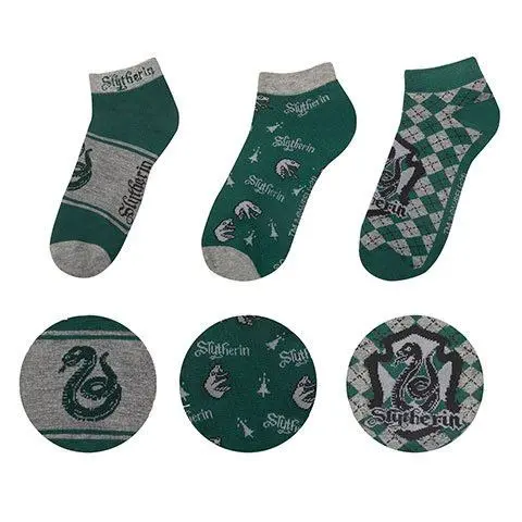 Harry Potter ponožky do členku 3 pack Slytherin termékfotó