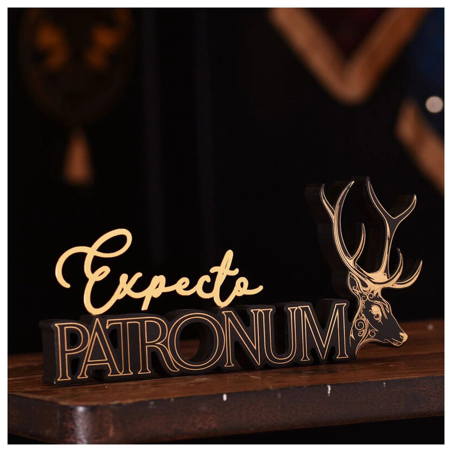 Harry Potter Patronum drevená tabuľa produktová fotografia