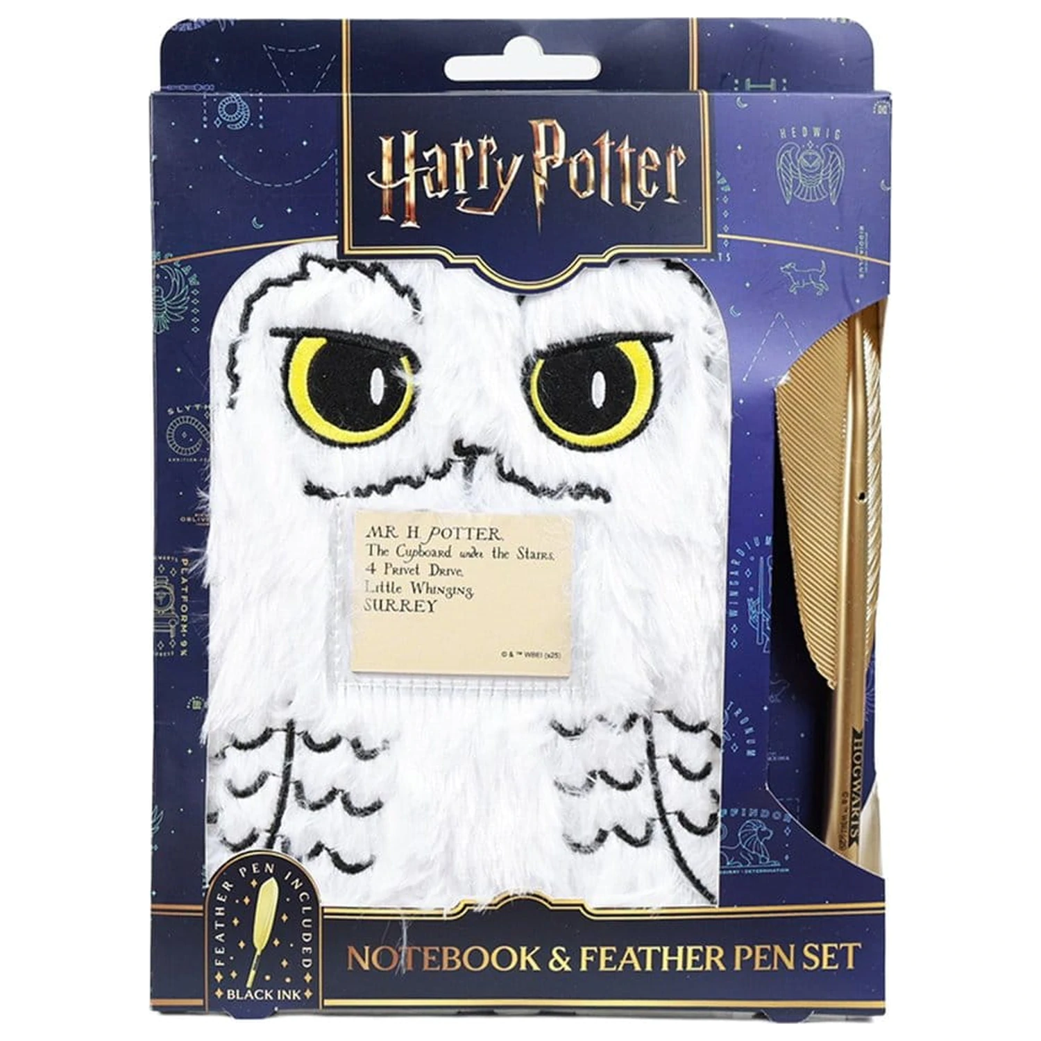 Harry Potter plyšová súprava zápisníkov s perom Hedwig Magical Locations produktová fotografia