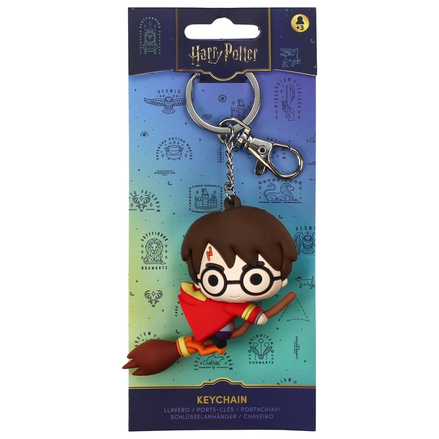 Harry Potter gumový prívesok na kľúče Harry na metle 7 cm produktová fotografia