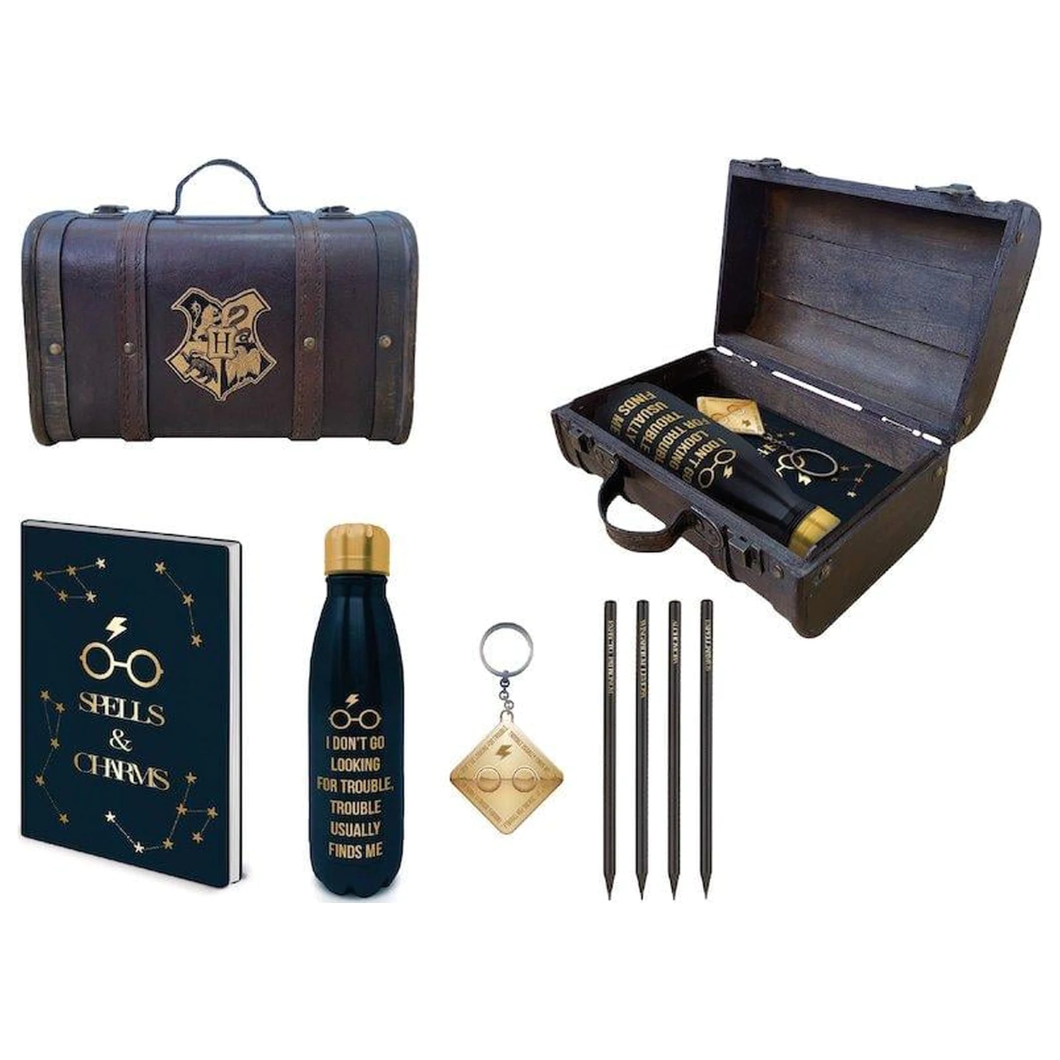 Harry Potter prémiový darčekový set kufor Trouble Finds Me produktová fotografia