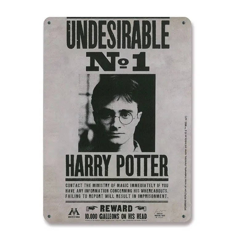 Harry Potter plechová tabuľa Undesirable No. 1 15 x 21 cm termékfotó