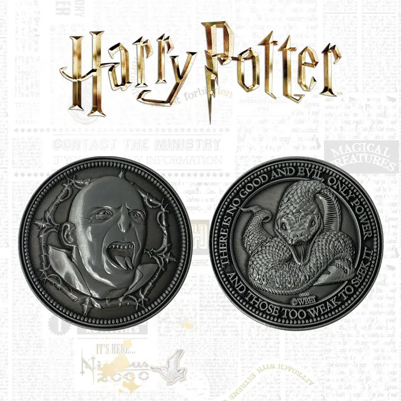 Harry Potter zberateľská minca Voldemort limitovaná edícia produktová fotografia