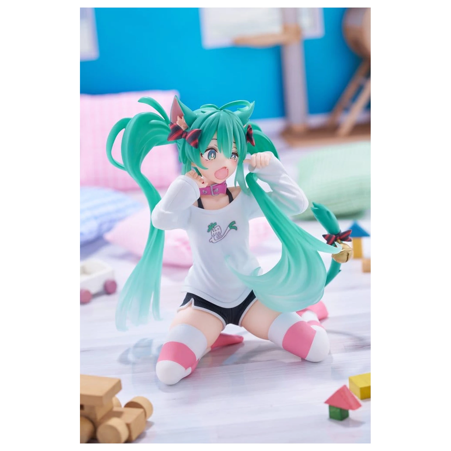 Hatsune Miku PVC Socha Stolová Roztomilá Figúrka Hatsune Miku Cat Ear T-Shirt Ver. 13 cm produktová fotografia