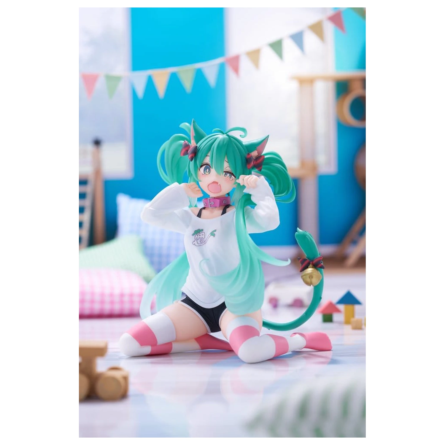 Hatsune Miku PVC Socha Stolová Roztomilá Figúrka Hatsune Miku Cat Ear T-Shirt Ver. 13 cm produktová fotografia