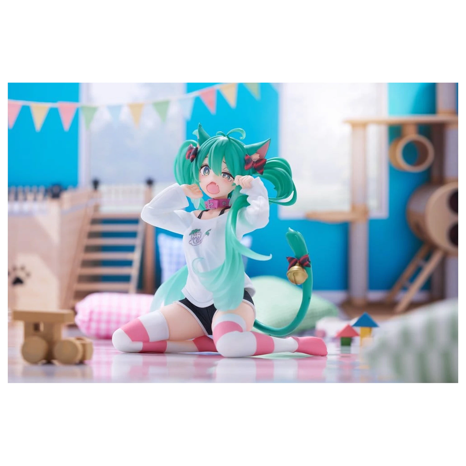 Hatsune Miku PVC Socha Stolová Roztomilá Figúrka Hatsune Miku Cat Ear T-Shirt Ver. 13 cm produktová fotografia