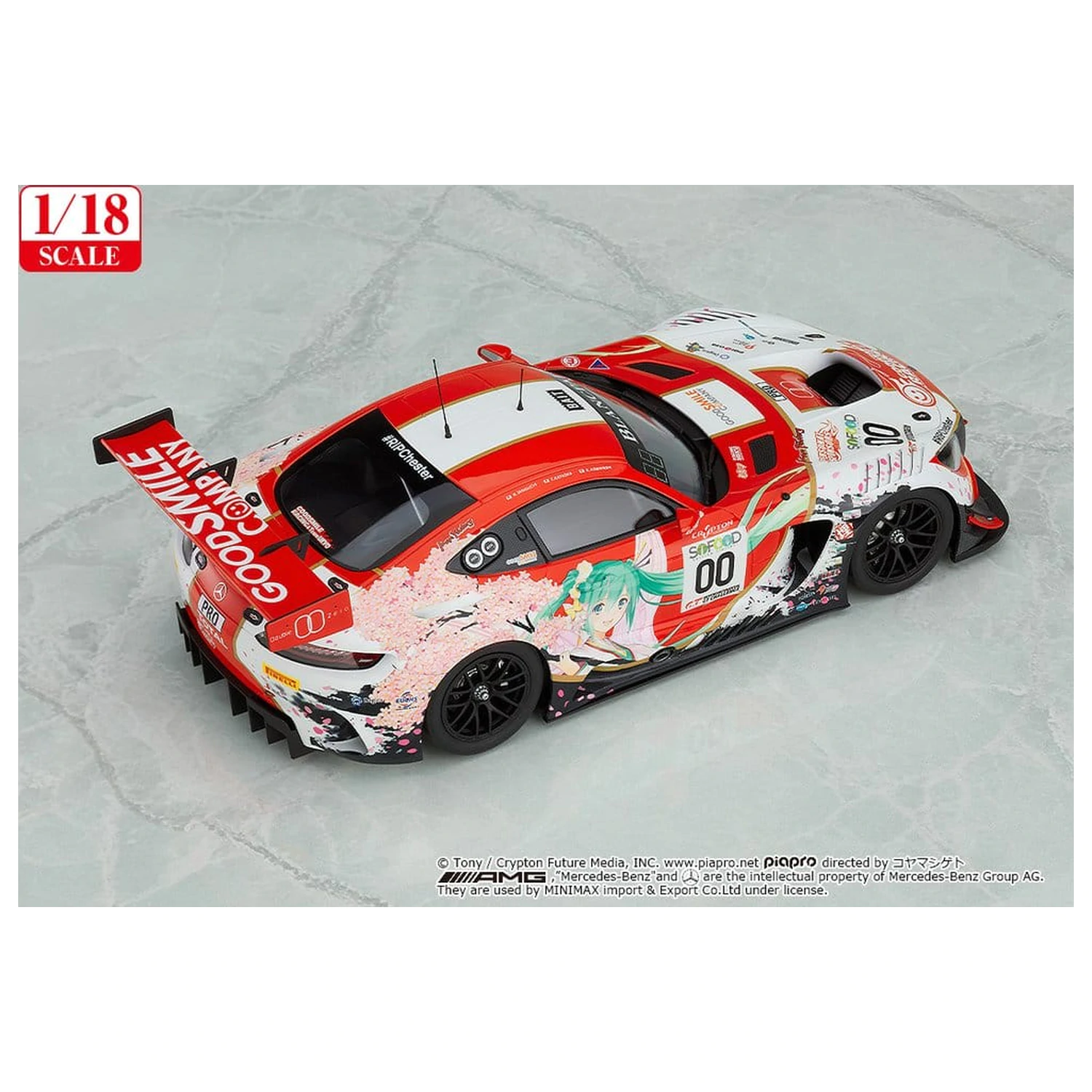Hatsune Miku GT Project Vozidlo 1/18 Good Smile Hatsune Miku AMG 2017 SPA24H Ver. 26 cm produktová fotografia