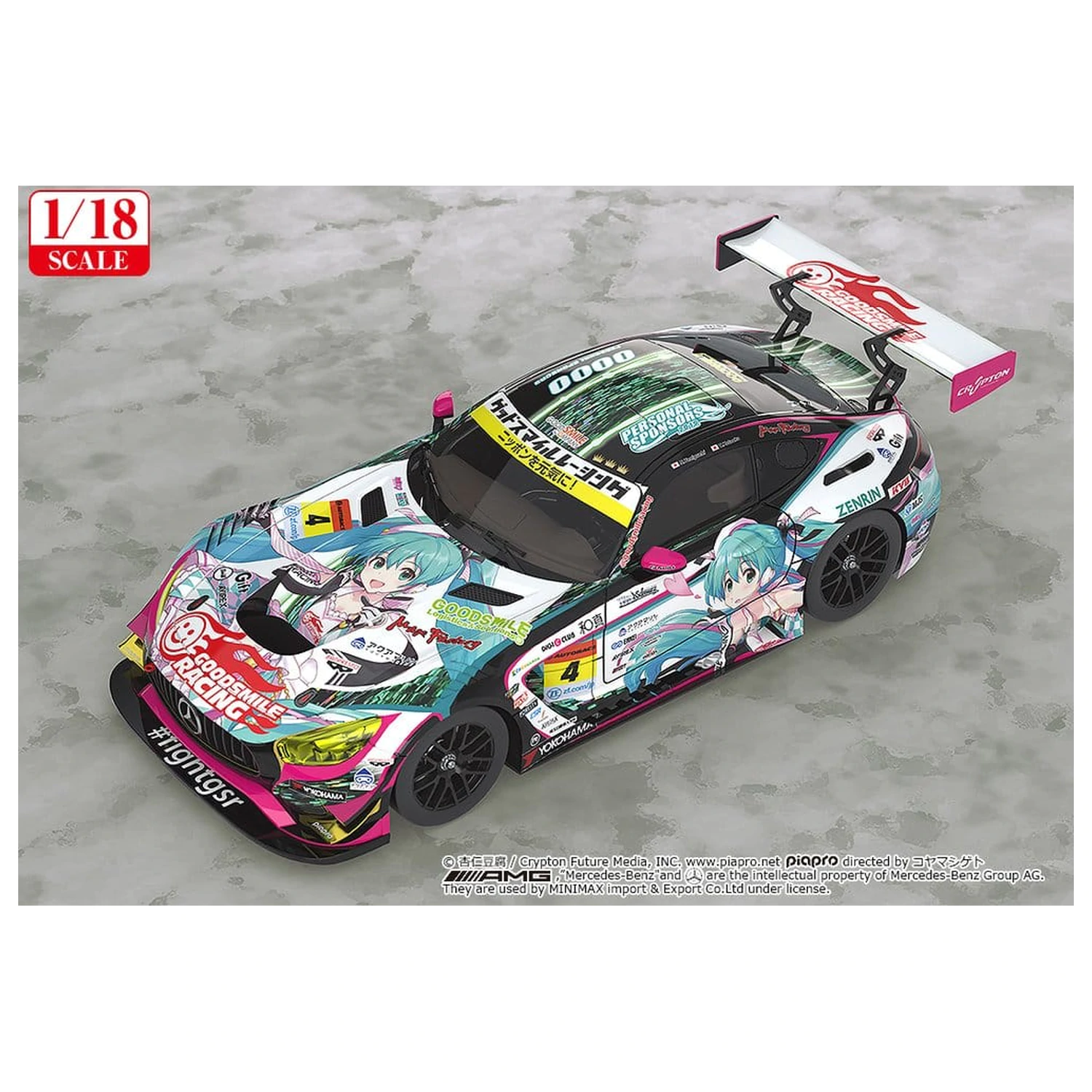 Hatsune Miku GT Project Vozidlo 1/18 Good Smile Hatsune Miku AMG 2019 Ver. 26 cm produktová fotografia