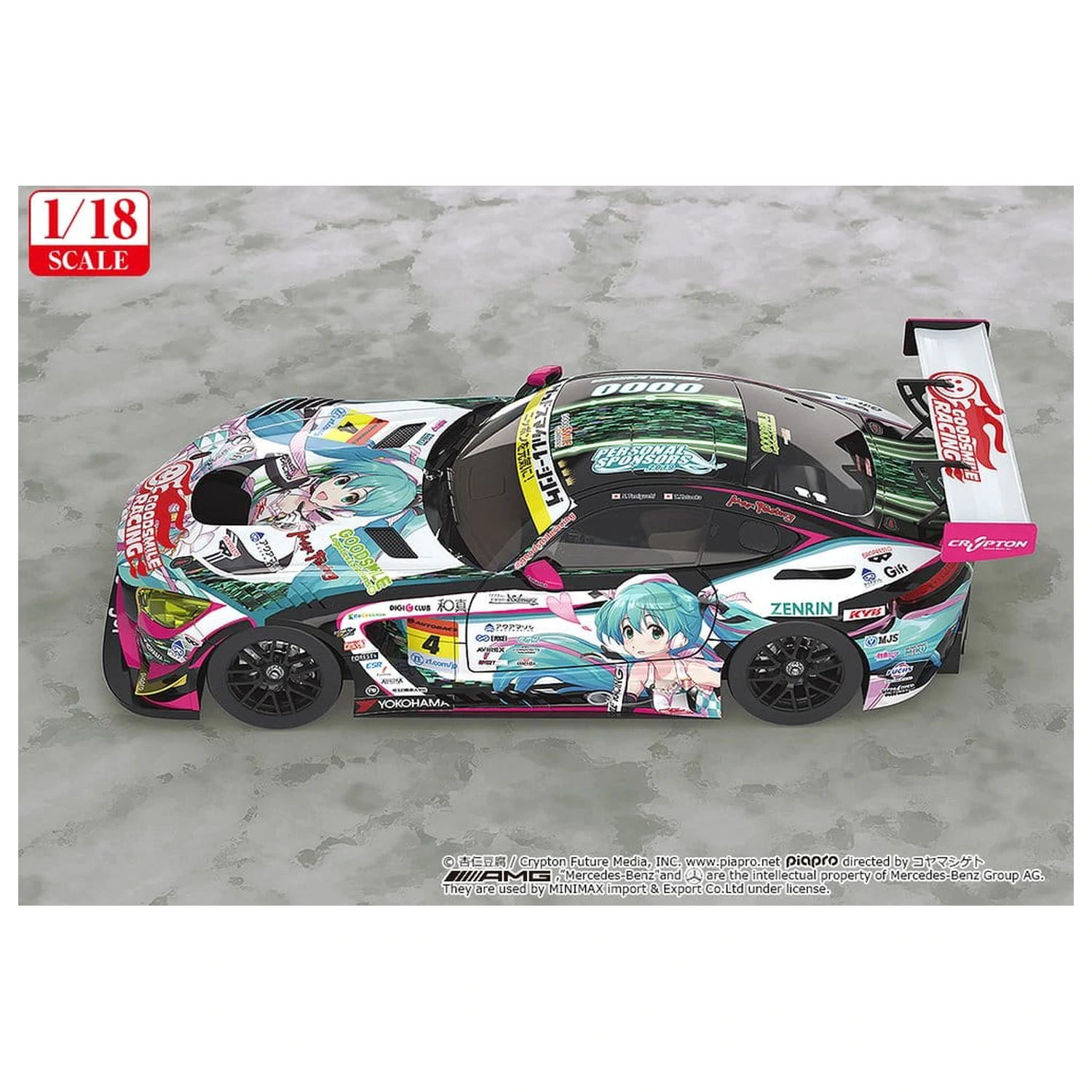 Hatsune Miku GT Project Vozidlo 1/18 Good Smile Hatsune Miku AMG 2019 Ver. 26 cm produktová fotografia
