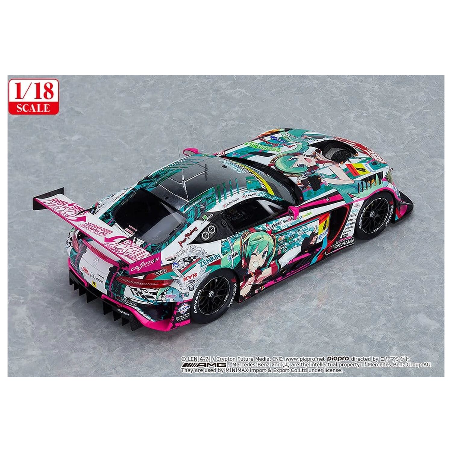 Hatsune Miku GT Project Vozidlo 1/18 Good Smile Hatsune Miku AMG 2020 SUPER GT Okayama Test Ver. 26 cm produktová fotografia
