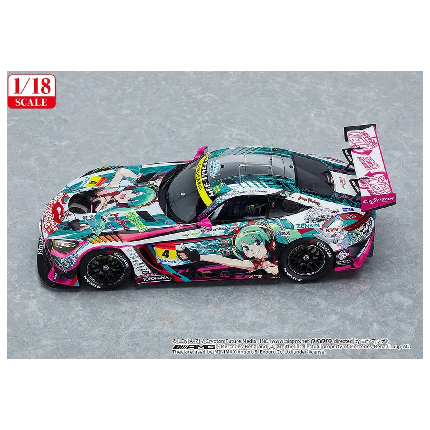 Hatsune Miku GT Project Vozidlo 1/18 Good Smile Hatsune Miku AMG 2020 SUPER GT Okayama Test Ver. 26 cm produktová fotografia