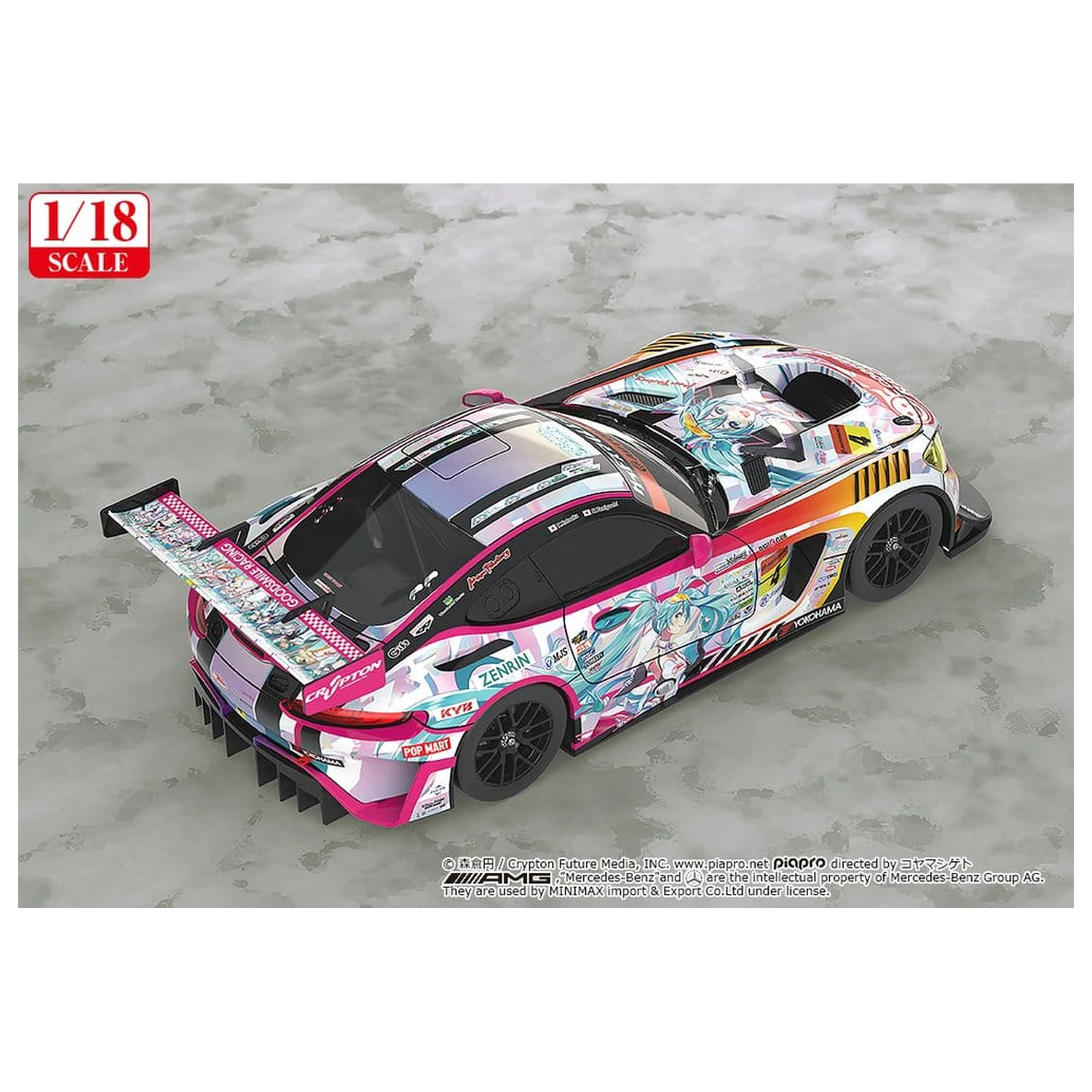 Hatsune Miku GT Project Vozidlo 1/18 Good Smile Hatsune Miku AMG 2021 SUPER GT 100. Race Commemorative Ver. 26 cm produktová fotografia