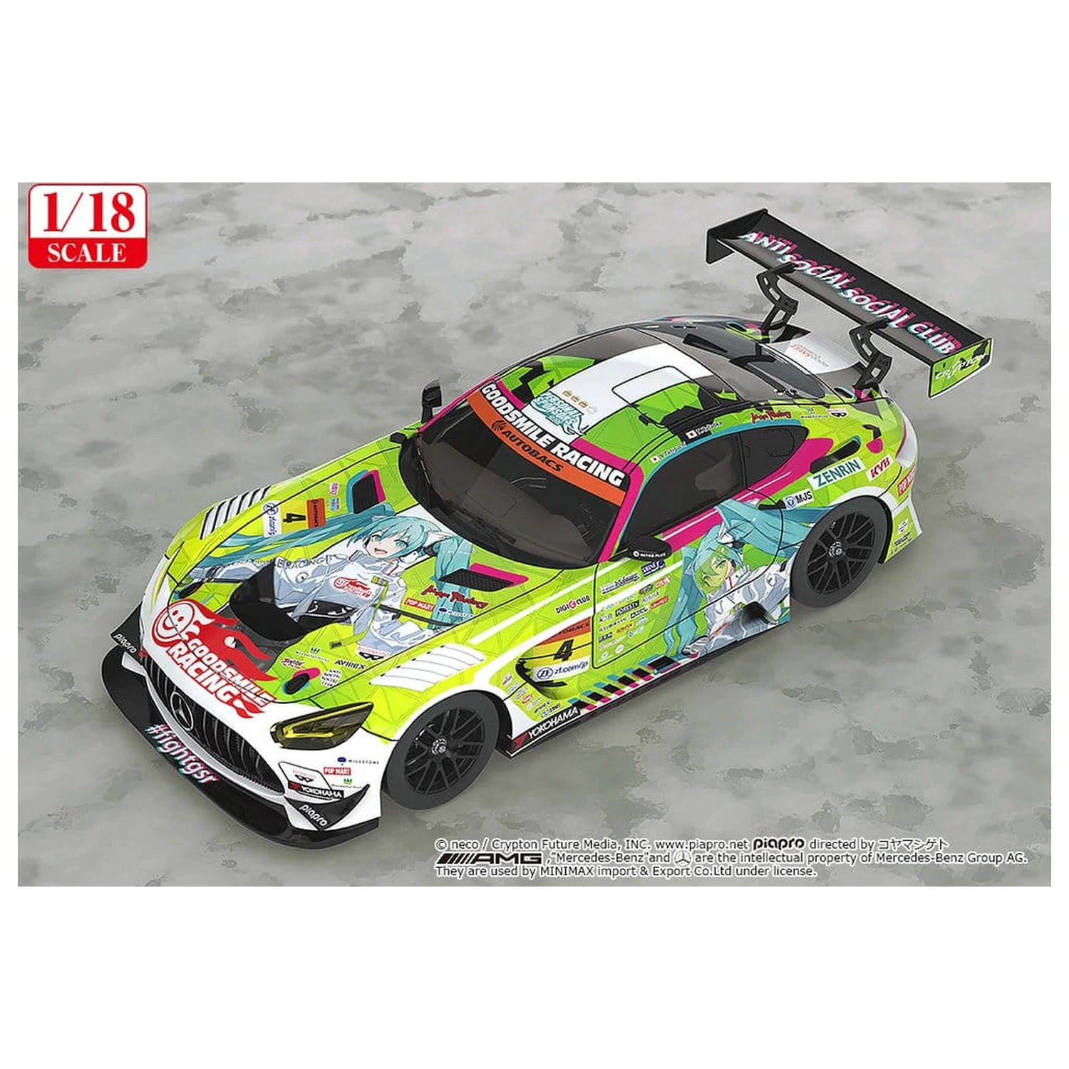 Hatsune Miku GT Project Vozidlo 1/18 Good Smile Hatsune Miku AMG 2022 Season Opening Ver. 26 cm produktová fotografia
