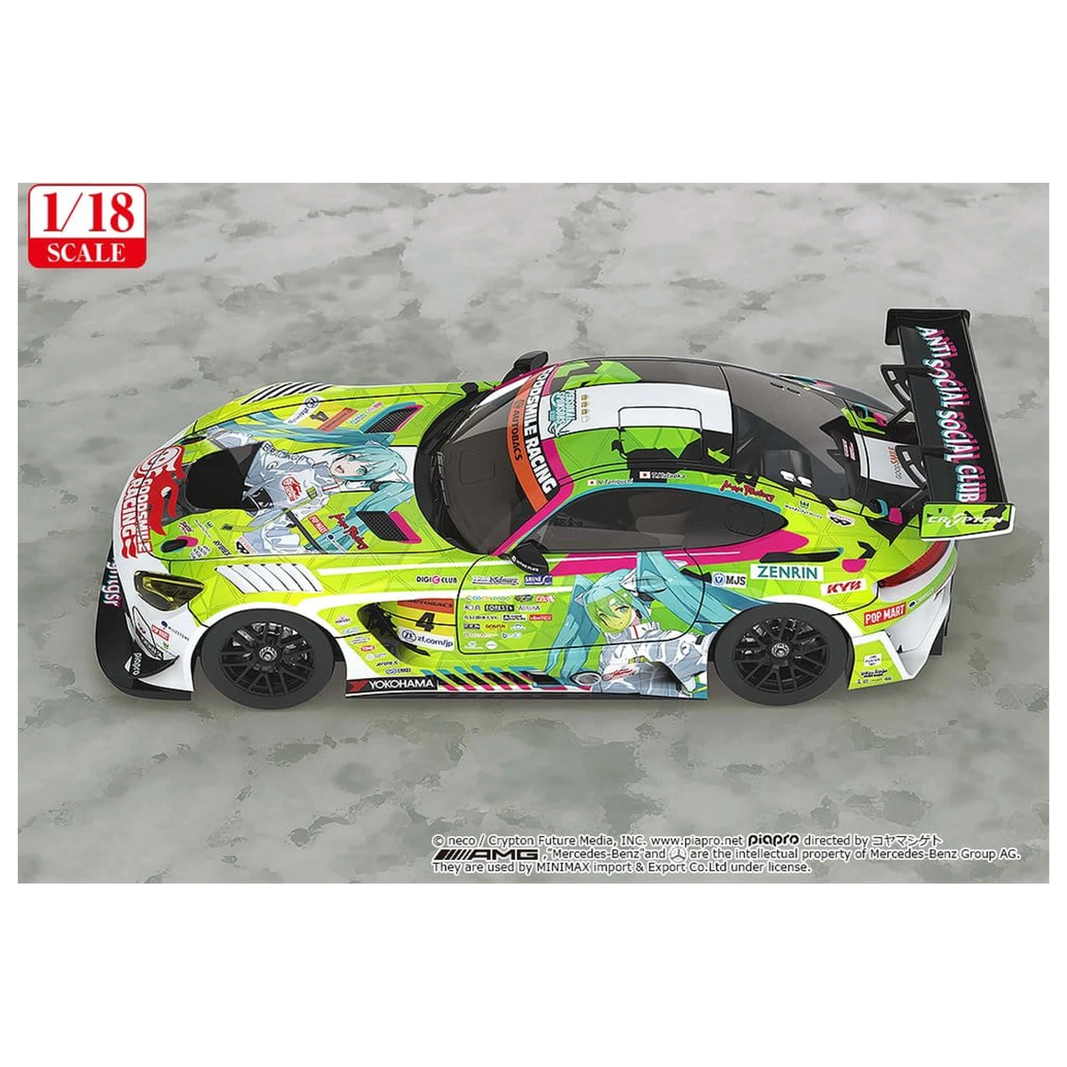 Hatsune Miku GT Project Vozidlo 1/18 Good Smile Hatsune Miku AMG 2022 Season Opening Ver. 26 cm produktová fotografia
