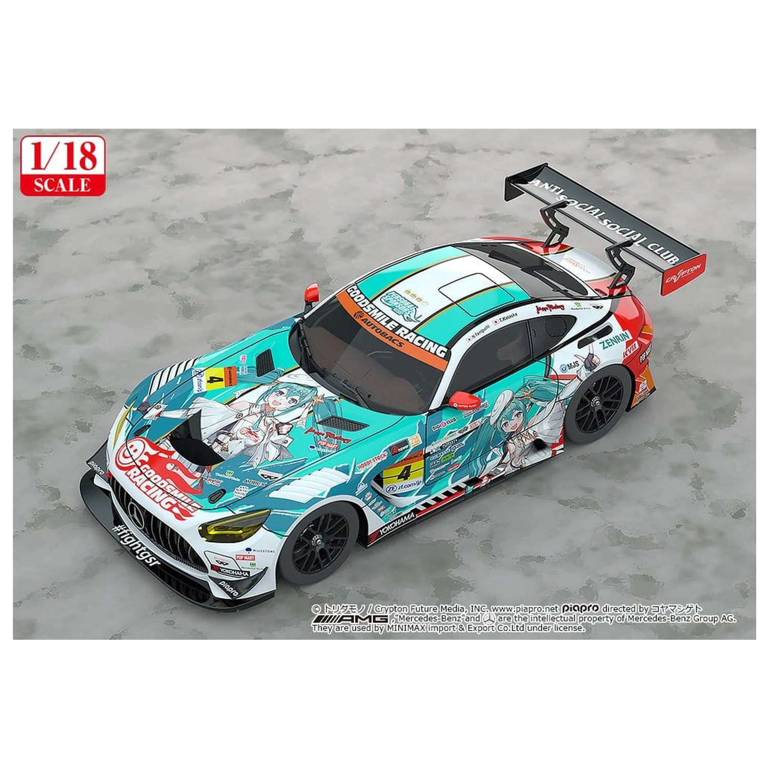 Hatsune Miku GT Project Vozidlo 1/18 Good Smile Hatsune Miku AMG 2023 Season Opening Ver. 26 cm produktová fotografia