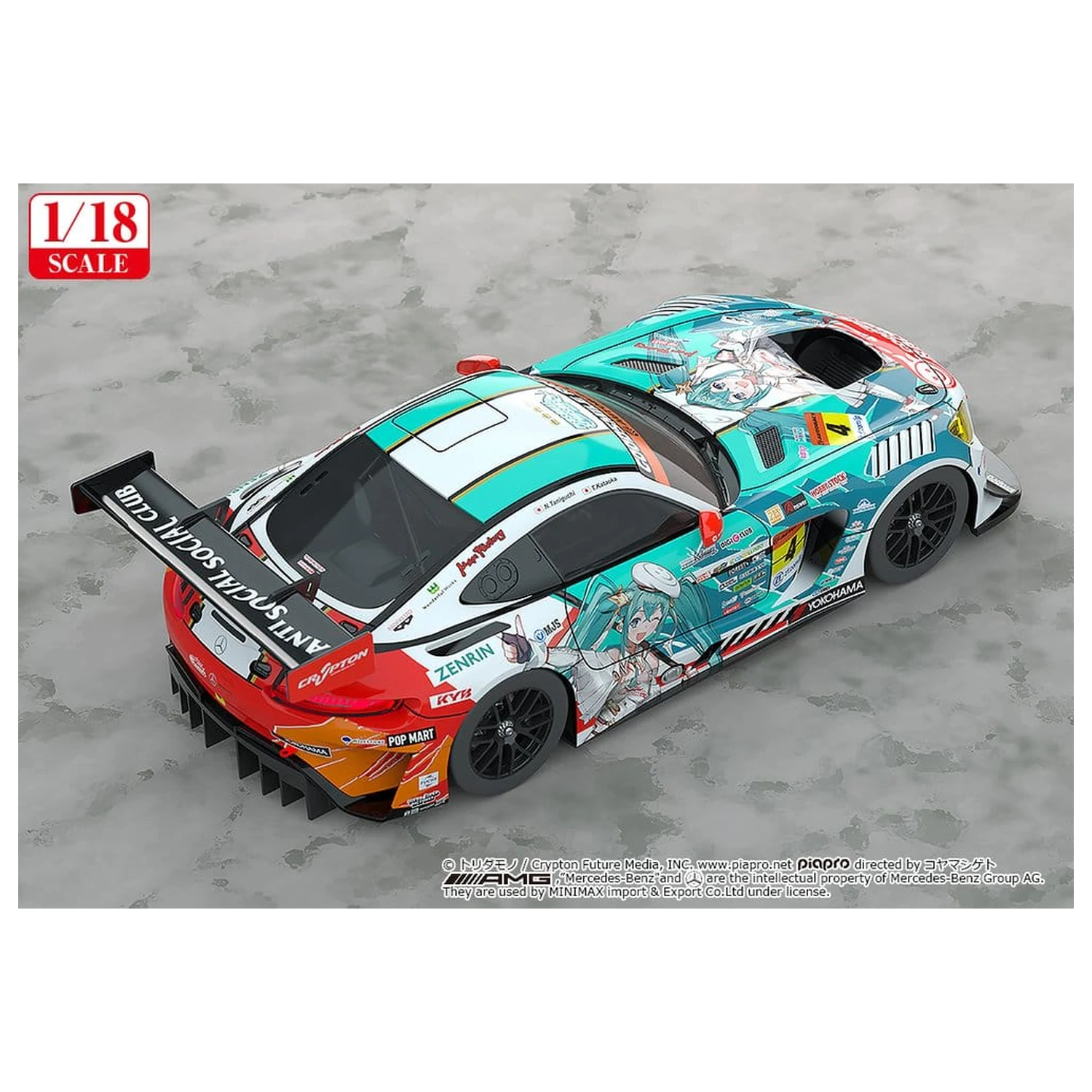 Hatsune Miku GT Project Vozidlo 1/18 Good Smile Hatsune Miku AMG 2023 Season Opening Ver. 26 cm produktová fotografia