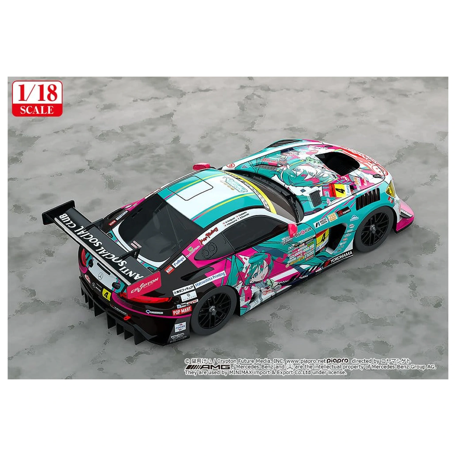 Hatsune Miku GT Project Vozidlo 1/18 Good Smile Hatsune Miku AMG 2025 Season Opening Ver. 26 cm produktová fotografia