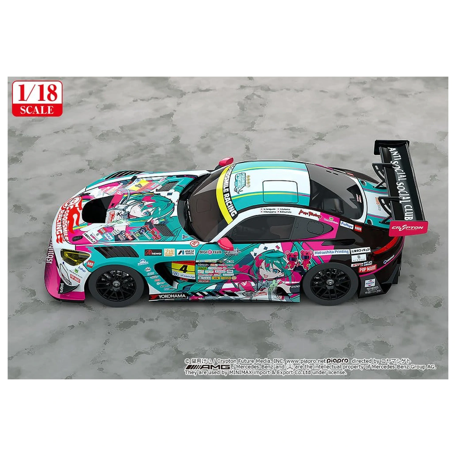 Hatsune Miku GT Project Vozidlo 1/18 Good Smile Hatsune Miku AMG 2025 Season Opening Ver. 26 cm produktová fotografia