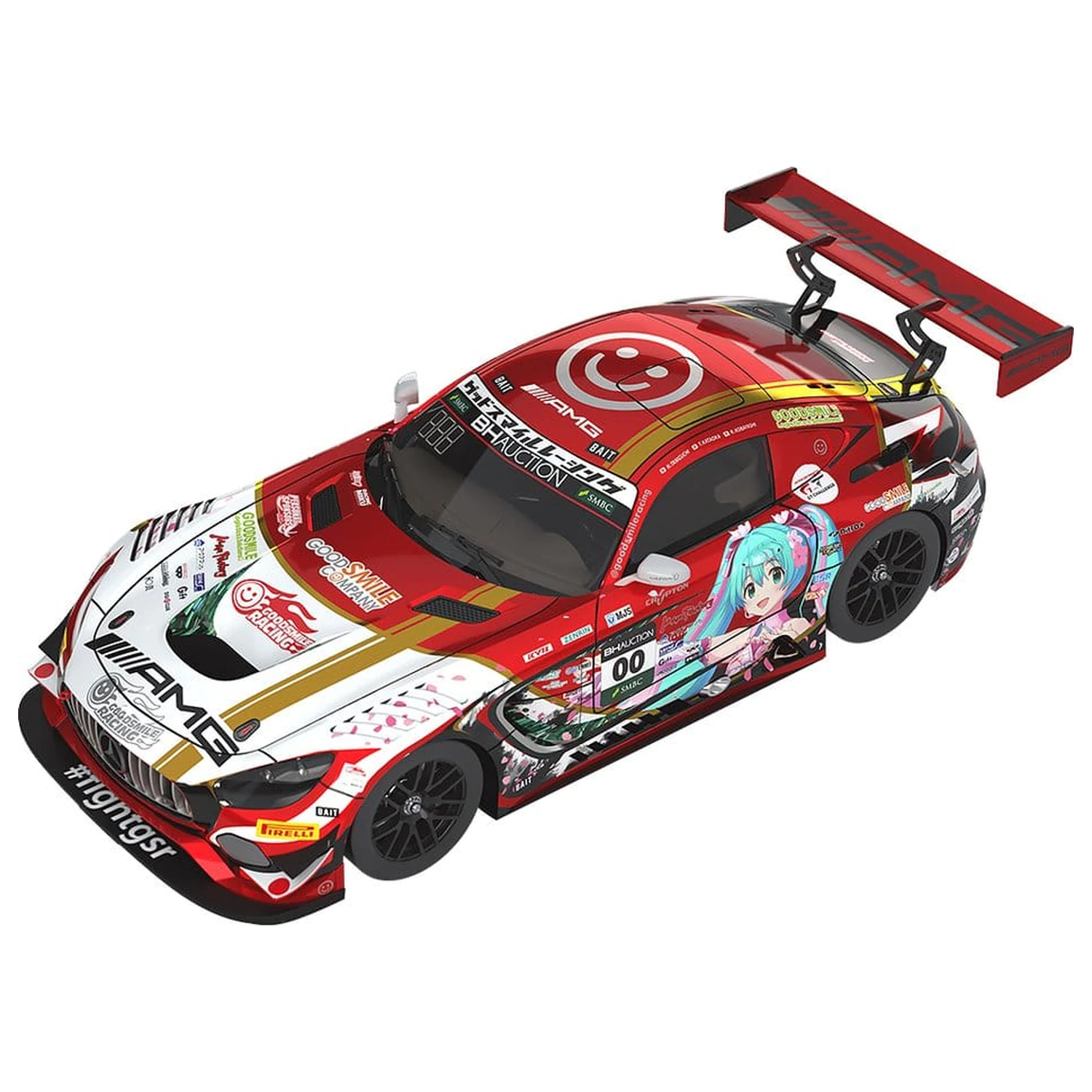 Hatsune Miku GT Project Vozidlo 1/18 Mercedes-AMG Team GOOD SMILE 2019 SUZUKA 10HOURS Ver. 26 cm produktová fotografia