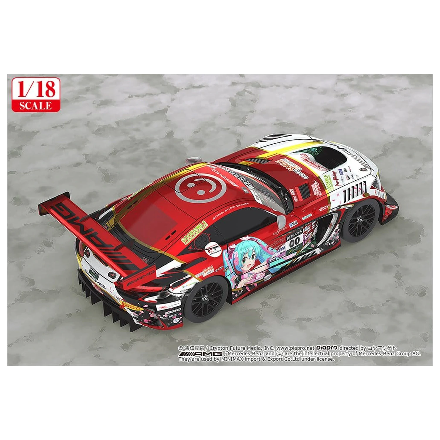 Hatsune Miku GT Project Vozidlo 1/18 Mercedes-AMG Team GOOD SMILE 2019 SUZUKA 10HOURS Ver. 26 cm produktová fotografia