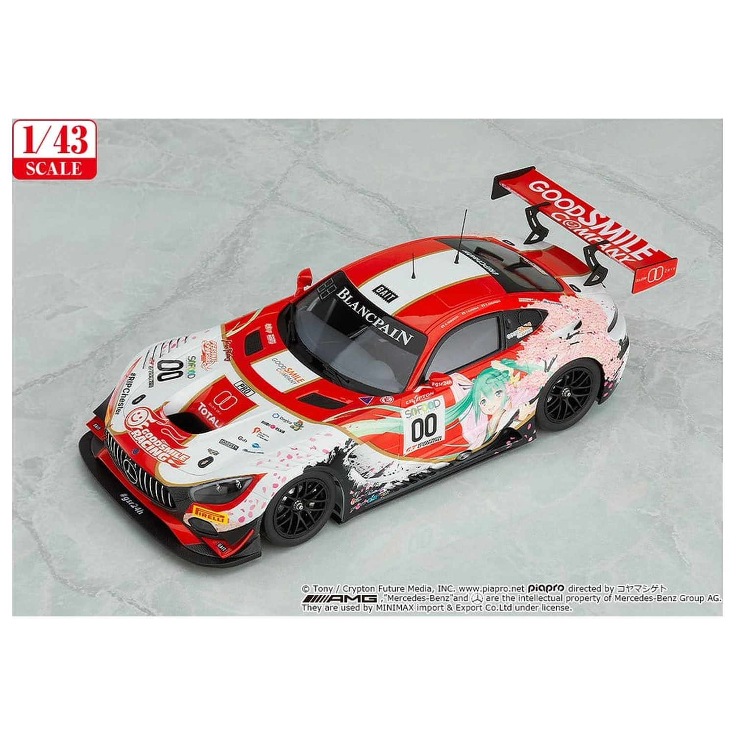Hatsune Miku GT Project Vozidlo 1/43 Good Smile Hatsune Miku AMG 2017 SPA24H Ver. 11 cm produktová fotografia