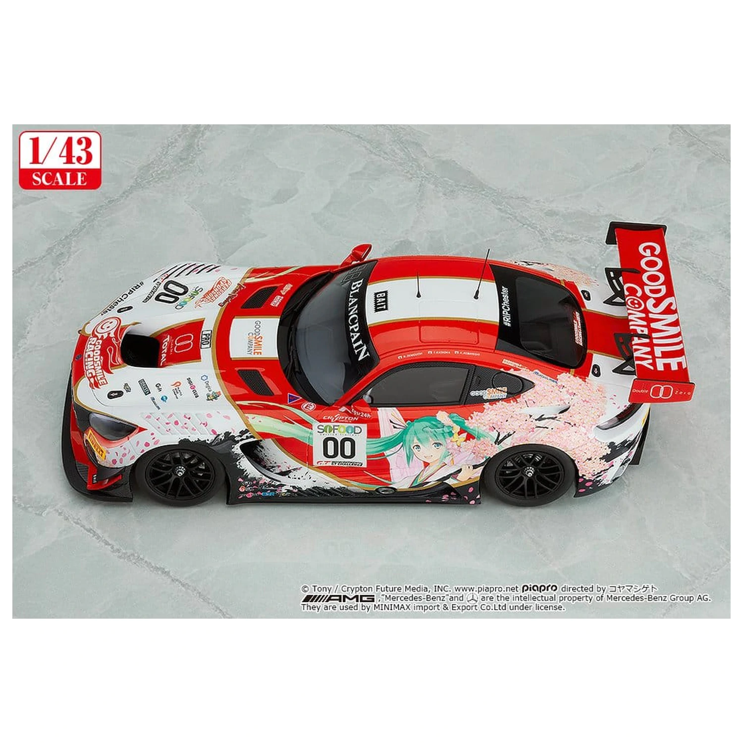 Hatsune Miku GT Project Vozidlo 1/43 Good Smile Hatsune Miku AMG 2017 SPA24H Ver. 11 cm produktová fotografia