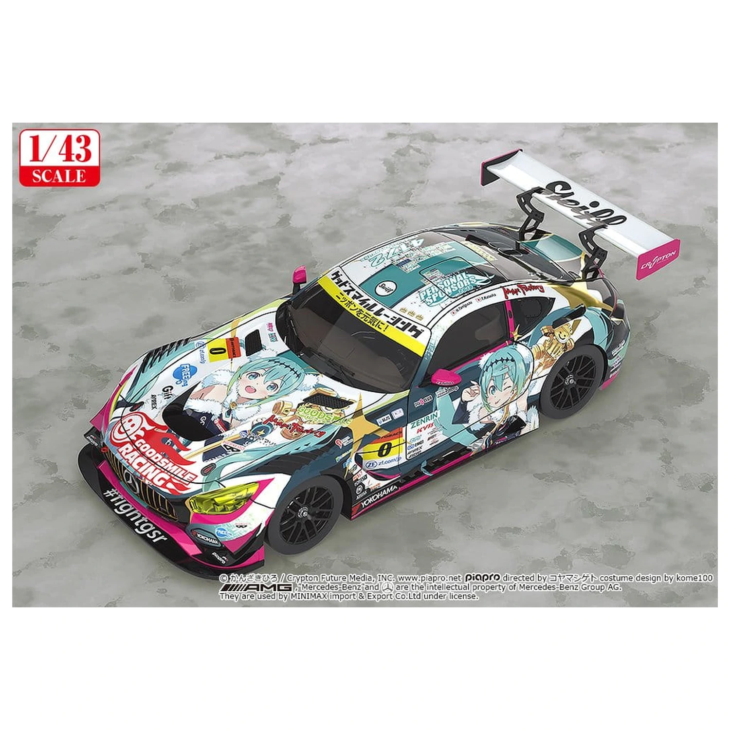 Hatsune Miku GT Project Vehicle 1/43 Good Smile Hatsune Miku AMG 2018 Final Race Ver. 11 cm produktová fotografia