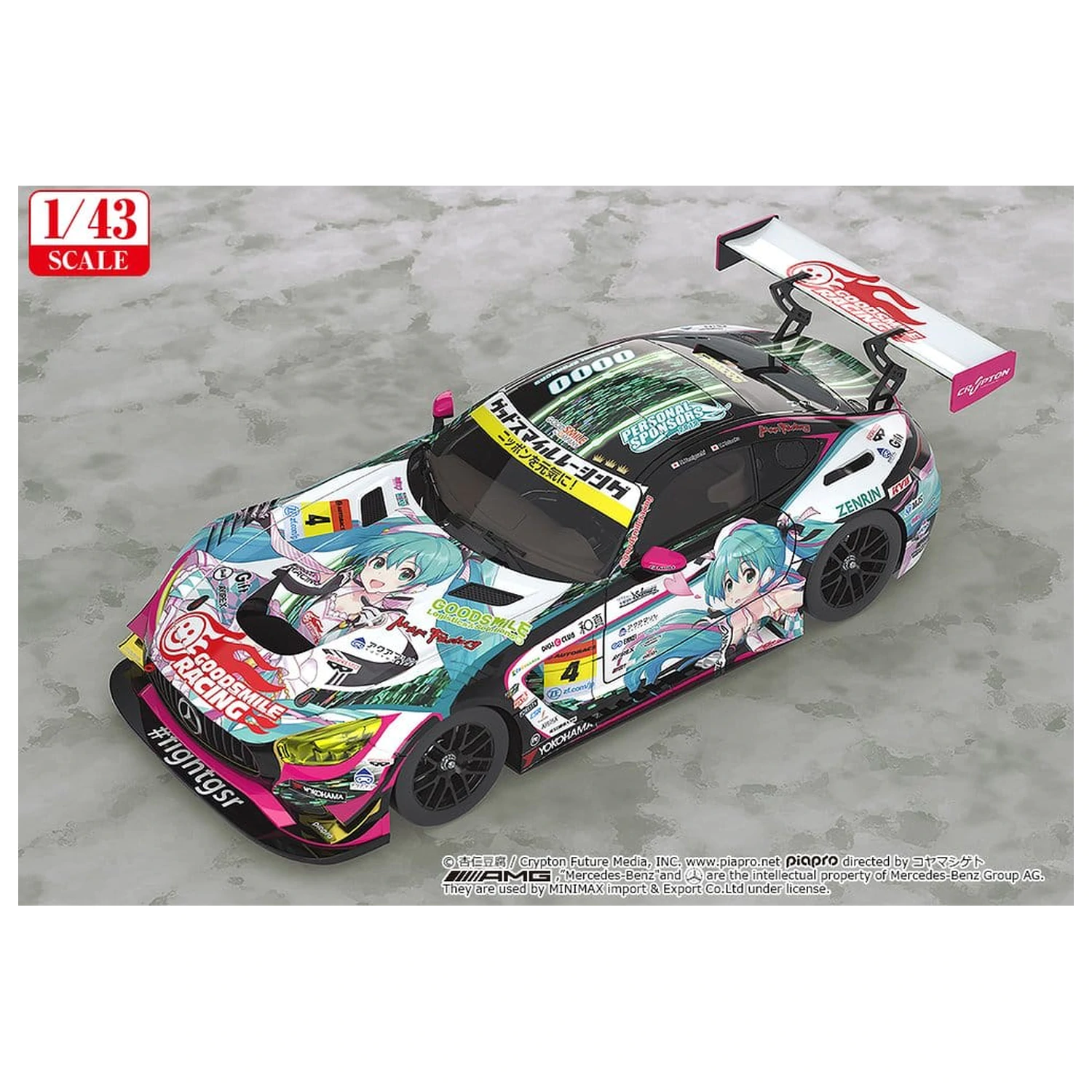 Hatsune Miku GT Project Vozidlo 1/43 Good Smile Hatsune Miku AMG 2019 Ver. 11 cm produktová fotografia