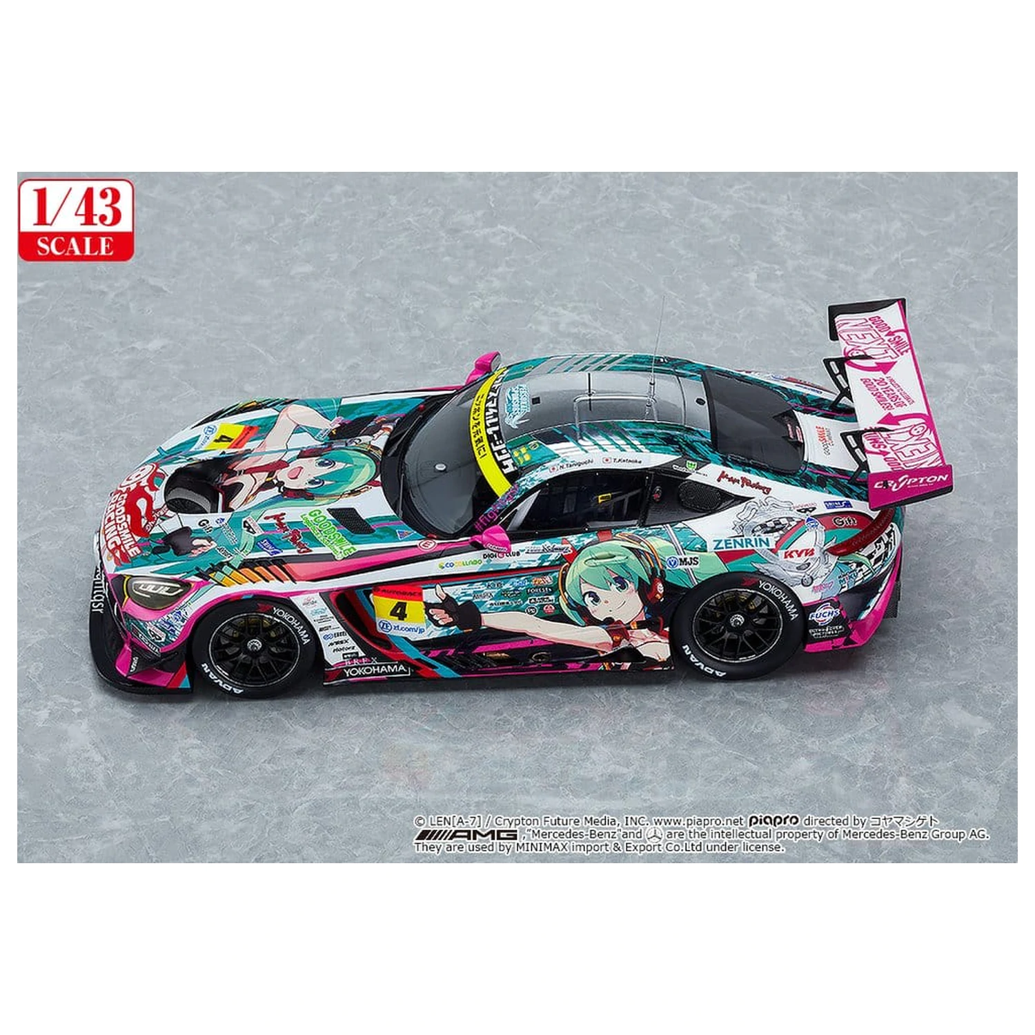 Hatsune Miku GT Project Vozidlo 1/43 Good Smile Hatsune Miku AMG 2020 SUPER GT Okayama Test Ver. 11 cm produktová fotografia