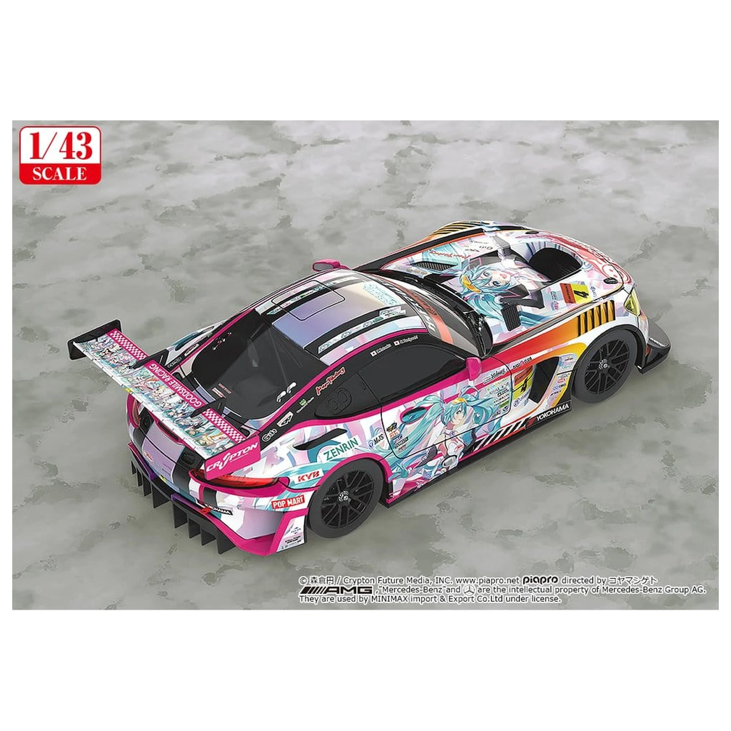 Hatsune Miku GT Project Vozidlo 1/43 Good Smile Hatsune Miku AMG 2021 SUPER GT 100. Race Commemorative Ver. 11 cm produktová fotografia