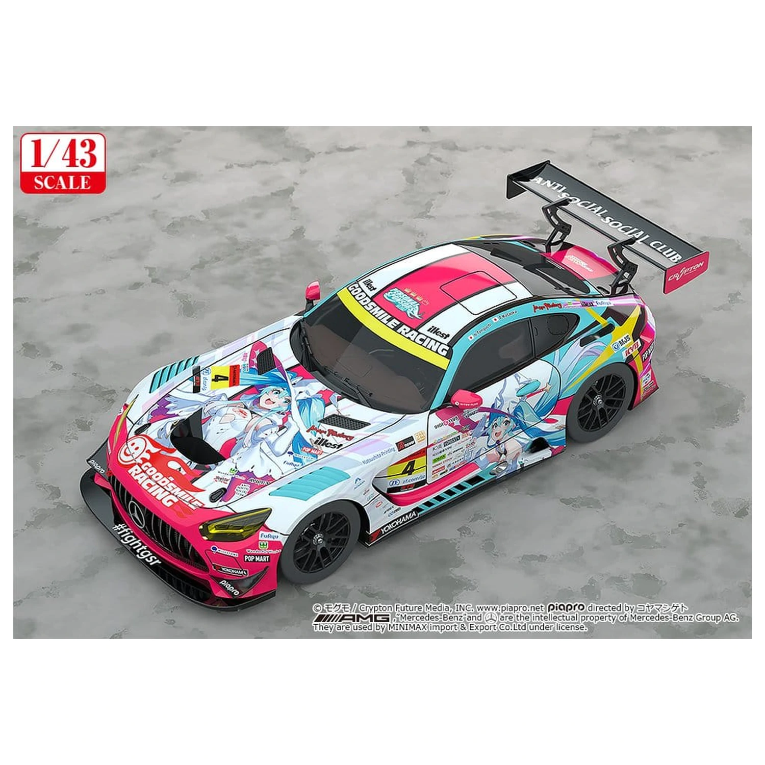 Hatsune Miku GT Project Vozidlo 1/43 Good Smile Hatsune Miku AMG 2024 Season Opening Ver. 11 cm produktová fotografia