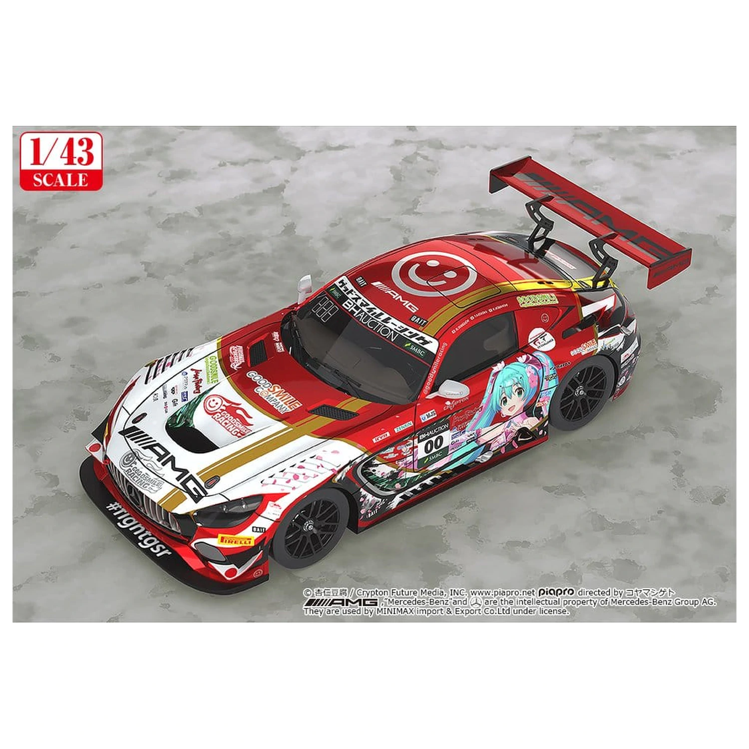 Hatsune Miku GT Project Vozidlo 1/43 Mercedes-AMG Team Good Smile 2019 Suzuka 10Hours Ver. 11 cm produktová fotografia